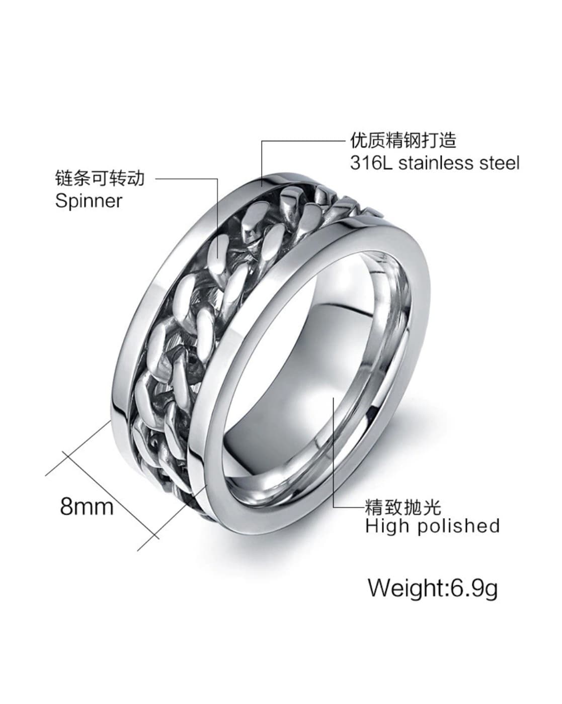 Body Shape Ring 316l Stainless Steel Rings 3d Women Gothic Punk Motorcycle  | eBay