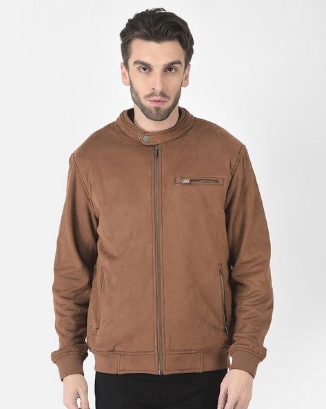 Tan zip up on sale jacket