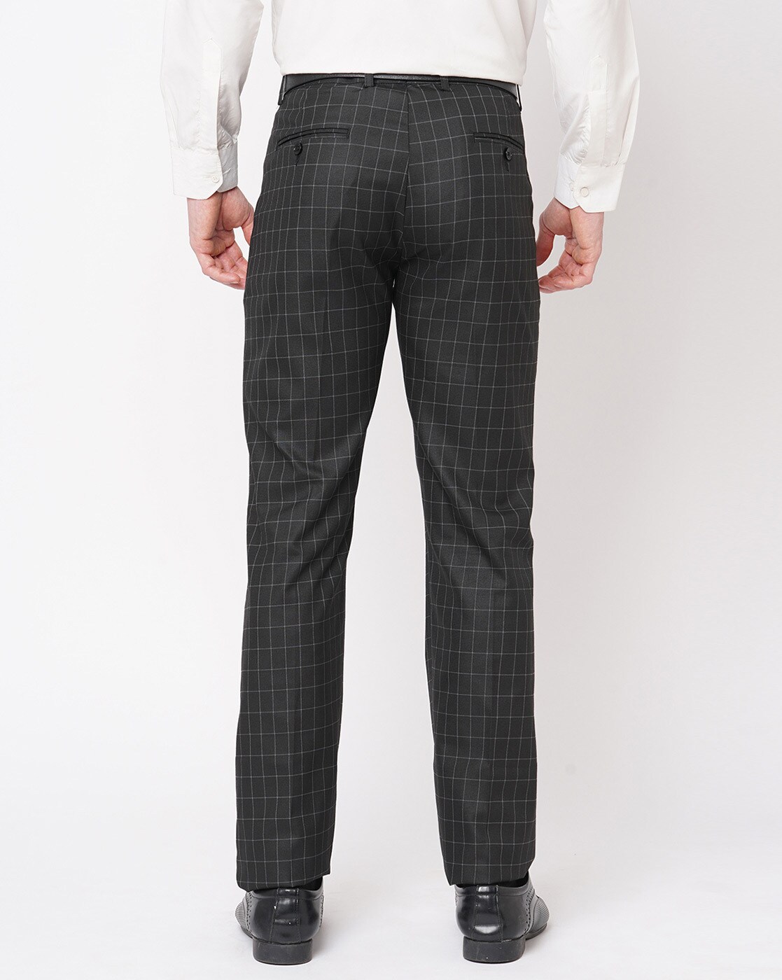 MOSS LONDON | Slim Fit Blue & Green Tartan Trousers | Moss Box