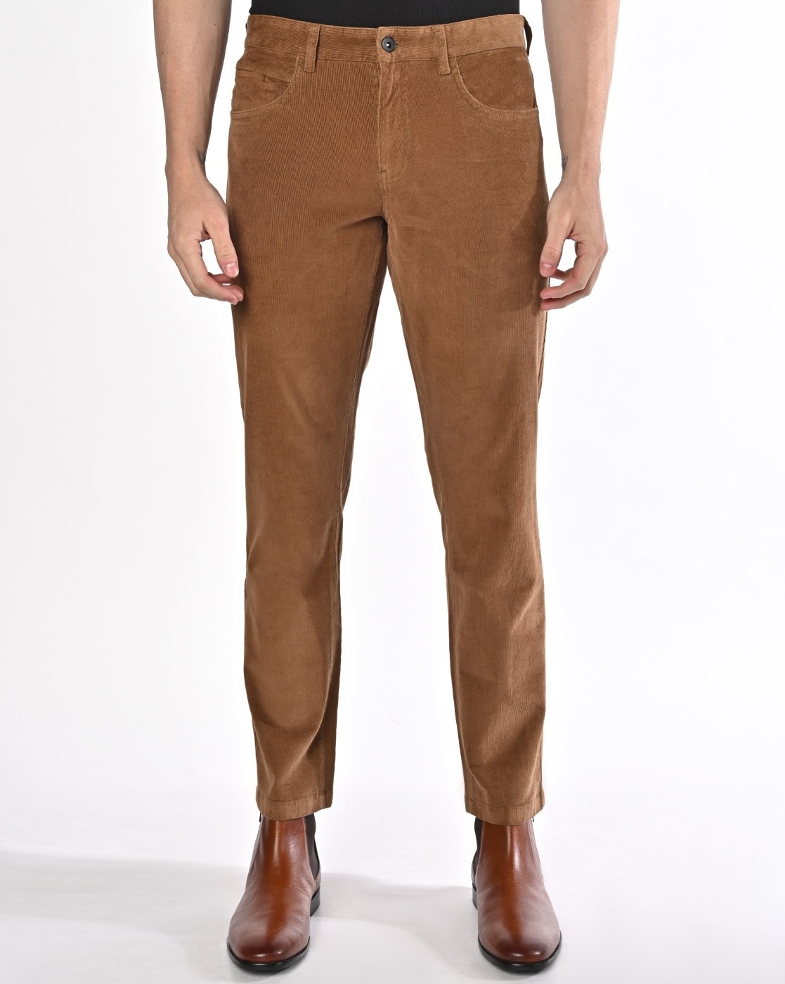 Buy Boys Brown Regular Fit Solid Trousers Online - 257991 | Allen Solly