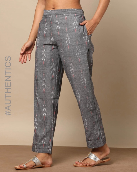 Buy GO COLORS Women Grey Solid 100% Cotton Pants Online at Best Prices in  India - JioMart.