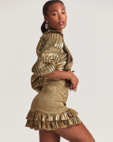 Gold skirt outlet ruffle