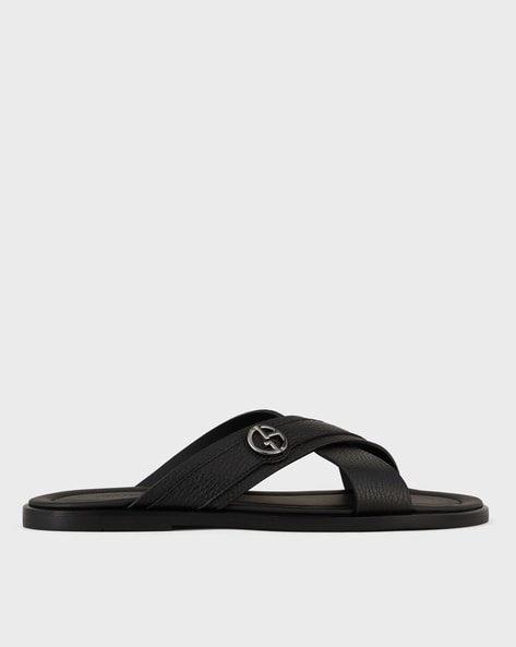 Classic Slip On Sandals with Logo Detailing