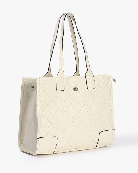 FIG Quilted Shoulder Bag For Women (Beige, OS)