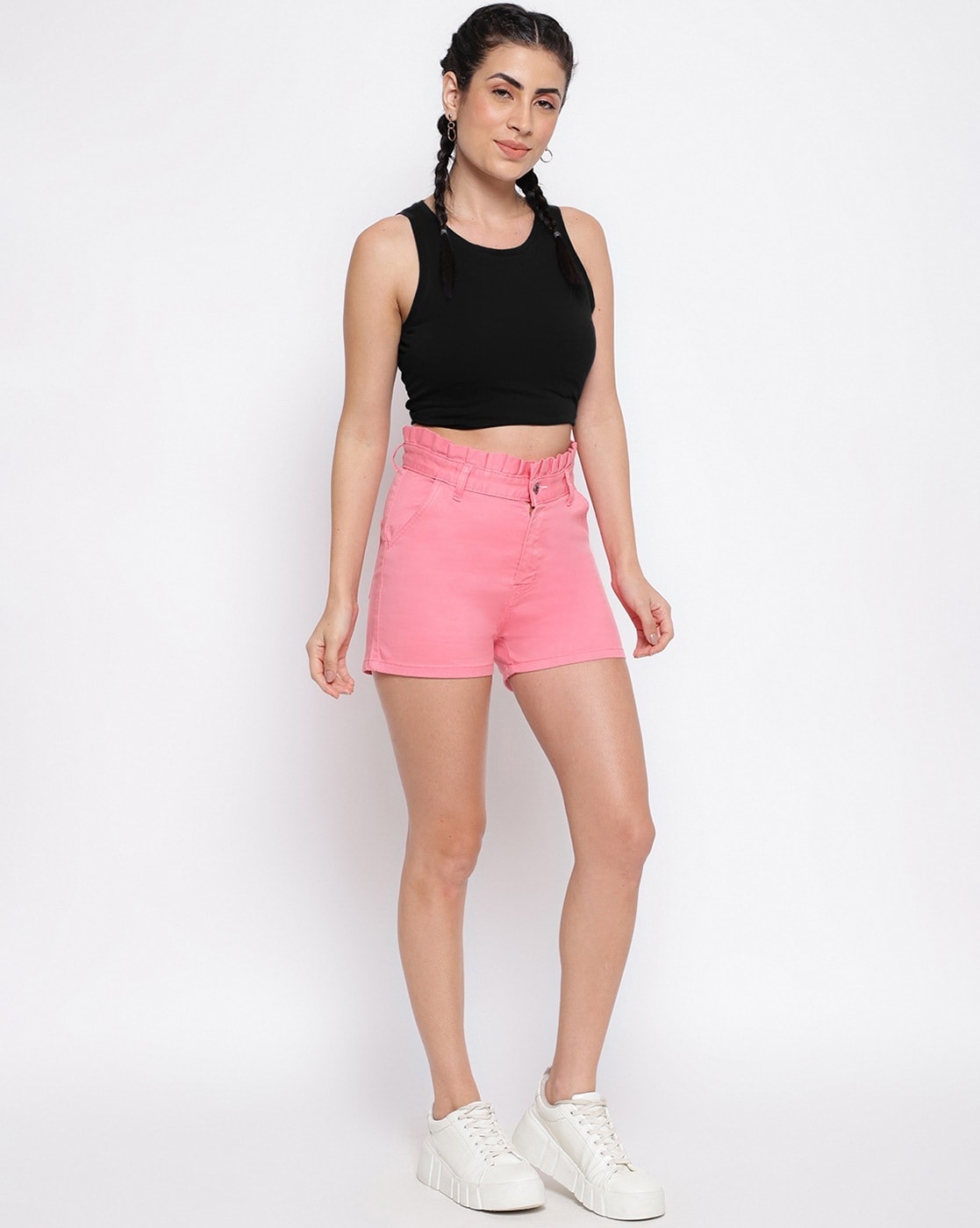 2023 Summer New High Waist Denim Hot Short Mini Shorts Thin Pink Cowboy Shorts  Women Girl
