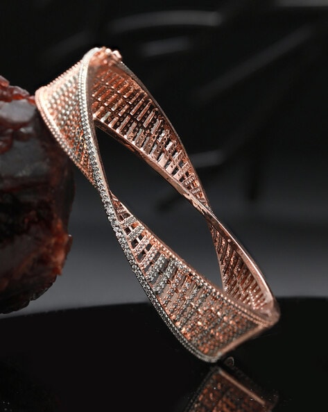 Diamond Encrusted Interlocking Love Knot Bracelet | Angara