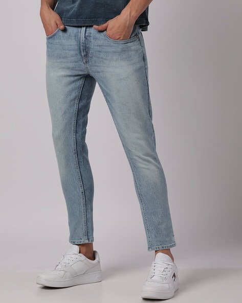 Buy Flying Machine Stone Wash Mankle Slim Fit Cropped Jeans - NNNOW.com