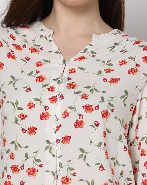 J.Jill Floral Print Button Up Rayon Blouse 3x Multi - $25 - From Kriss