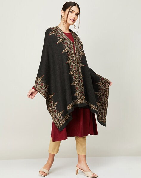 Poncho with Woven Motifs Price in India