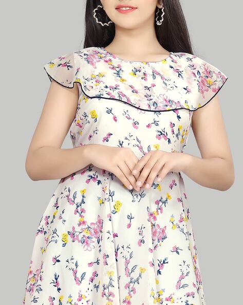 Buy online Black Floral Print Fit & Flare Dress from western wear for Women  by Sera for ₹1029 at 55% off | 2024 Limeroad.com