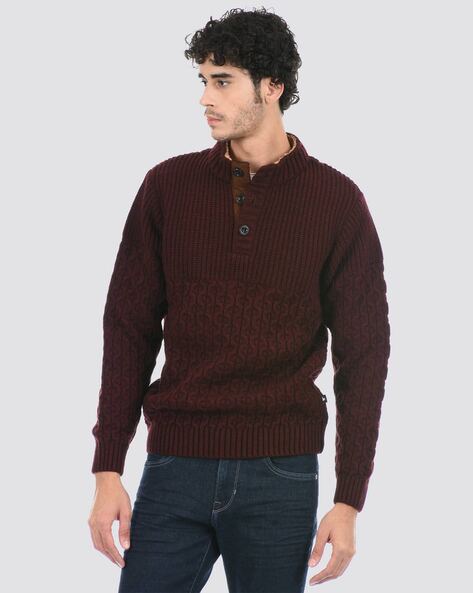 Half button hotsell pullover sweater