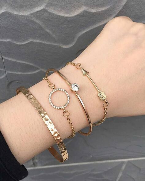 Buy Gold-Toned Bracelets & Bangles for Women by Jewels Galaxy Online |  Ajio.com