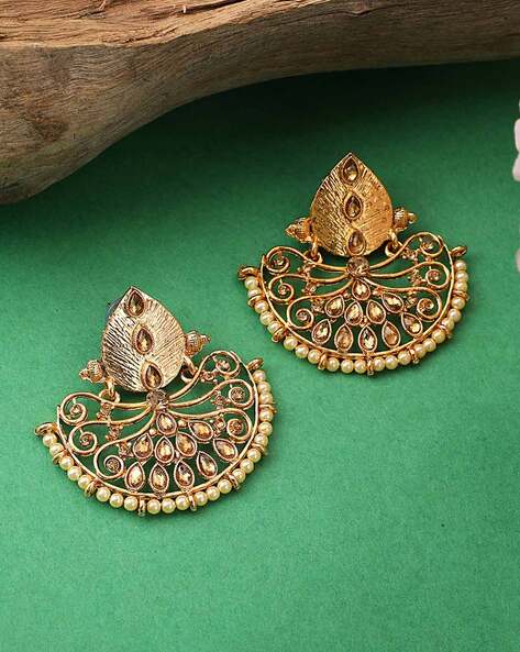 Buy Gold Earrings for Women by Anika's Creation Online | Ajio.com