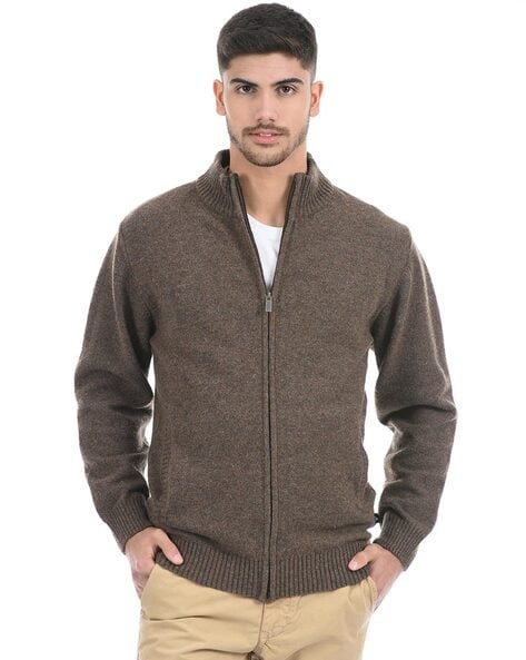 Mens zip sale cardigans with pockets