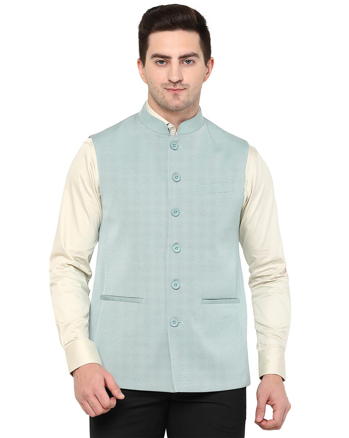 Expensive | Sea Green Nehru Jacket online shopping