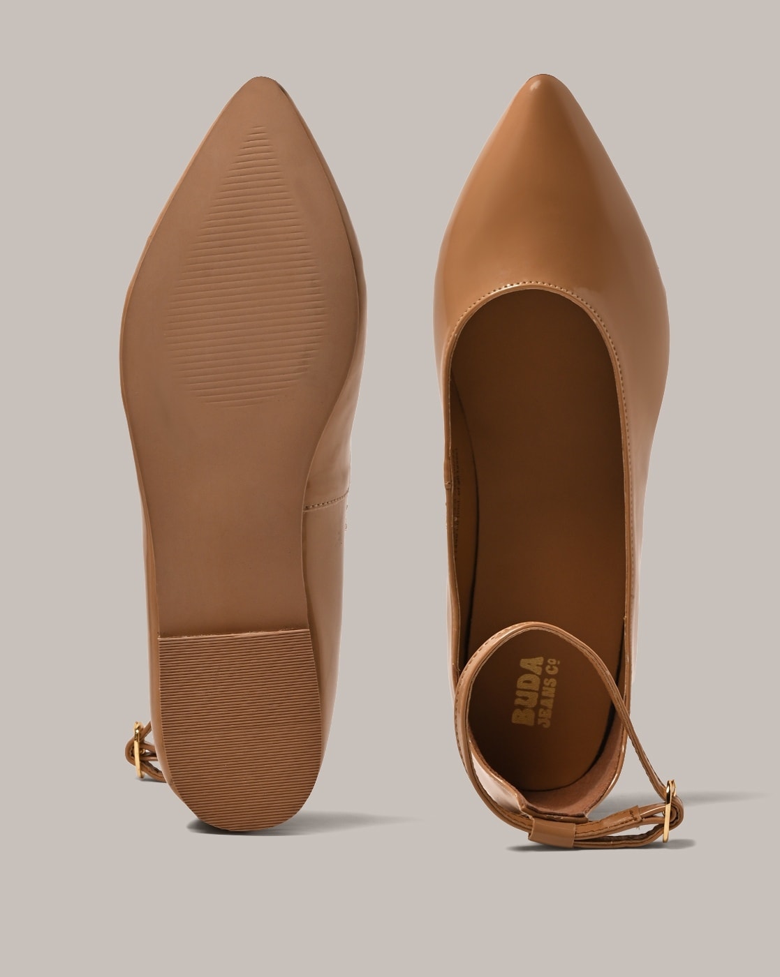 Camel pointed 2024 toe flats