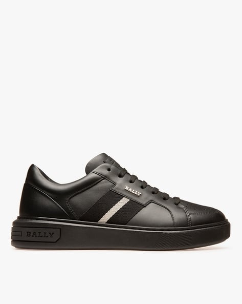 Buy Bally Moony Low-Top Leather Sneakers Black Color Men AJIO LUXE