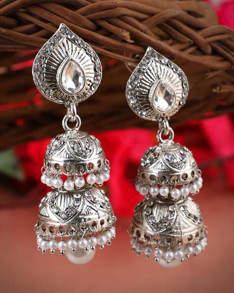 22K Gold Plated Full Ear Earrings Jhumka Gorgeous Wedding Indian Pakistani  Set | eBay