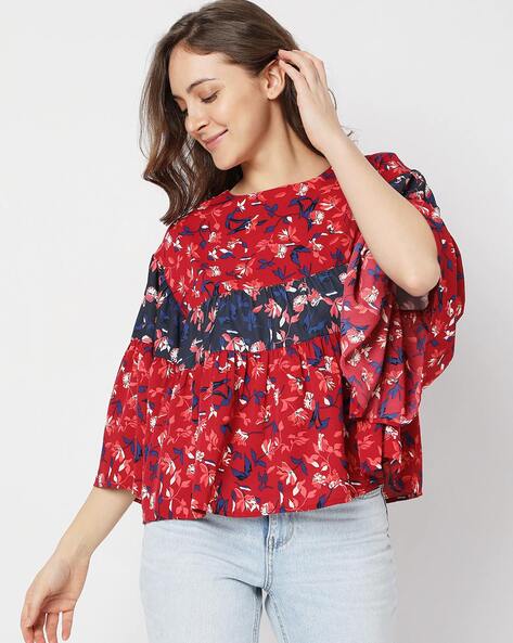 Floral Print Tiered Top