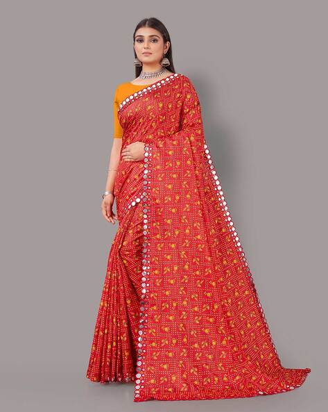 Buy SVENJA Orange Mysore Silk Saree with Blouse Piece | sarees for women |  saree |sarees | silk blend sarees for women Online at Best Prices in India  - JioMart.