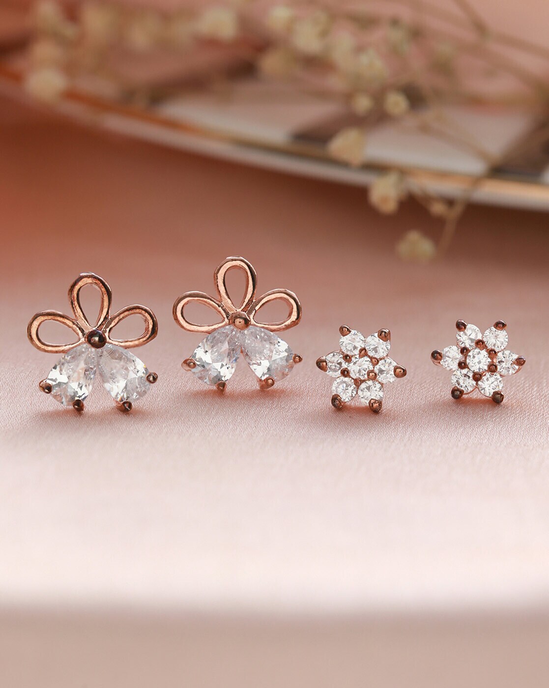 Buy Linda Rose Gold Earrings Online | Designer Jewellery online Shopping  India | Diamond Earrings Online Shopping