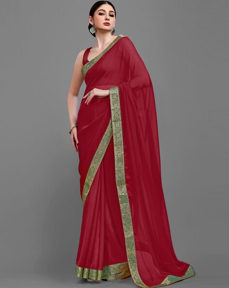 Buy Maroon Sarees for Women by FOURLEAF Online
