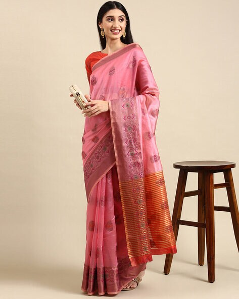 Buy Turquoise Sarees for Women by Blissta Online | Ajio.com