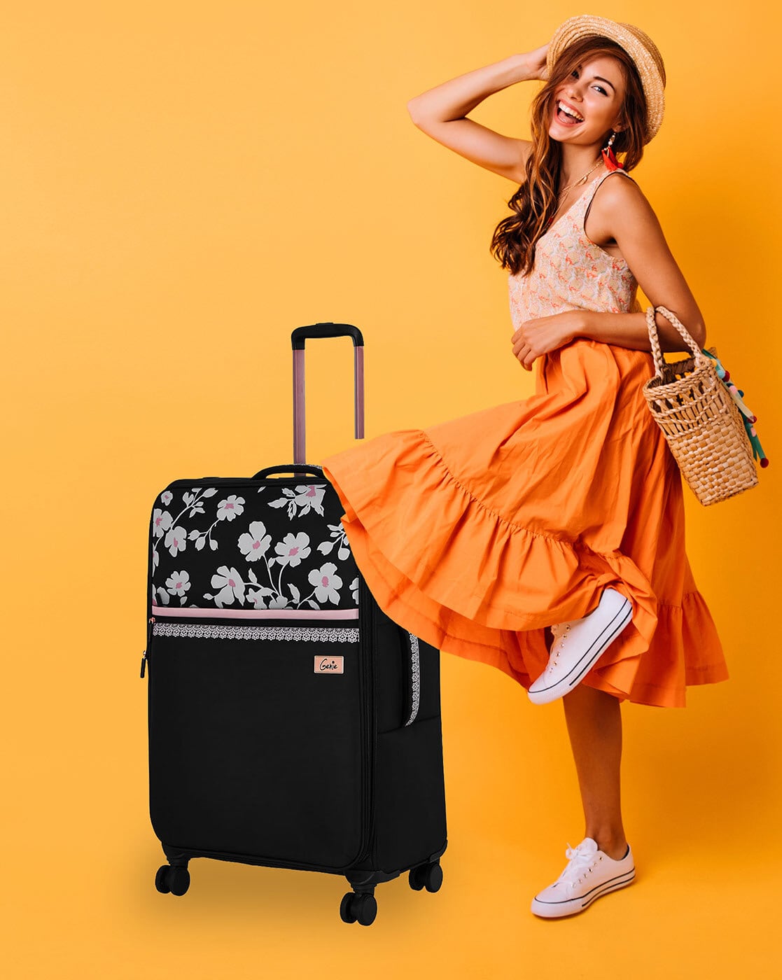 Genie Pearl Trolley Bags Buy Black Luggage Trolley Bags For Women