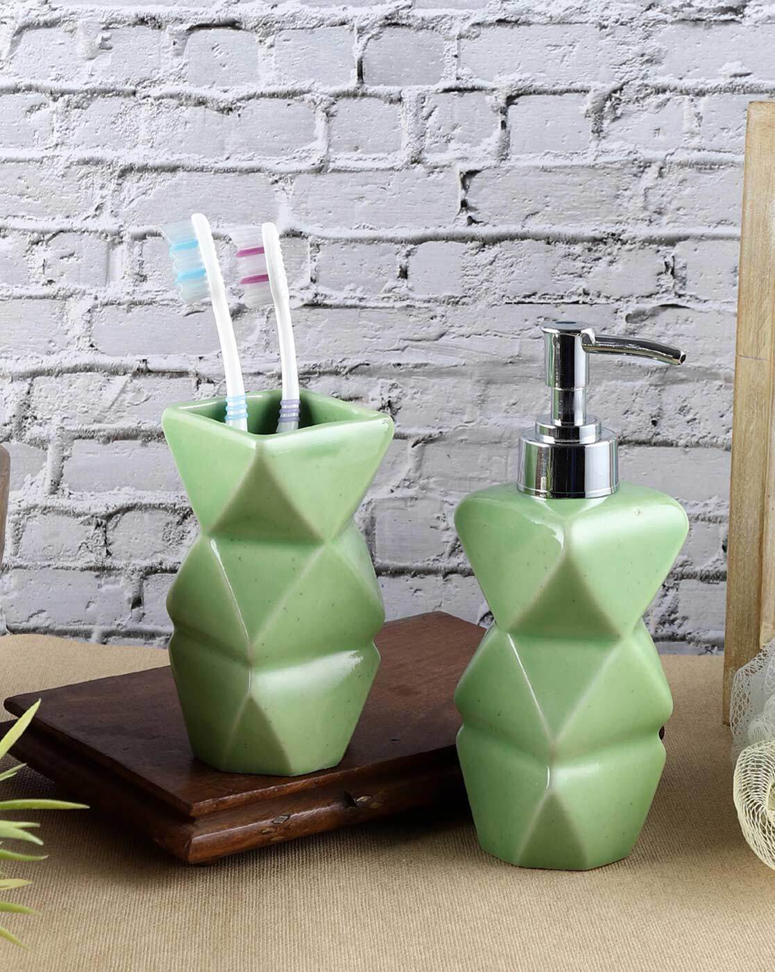 Buy Black & Green Bathroom Accessories for Home & Kitchen by VAREESHA  Online