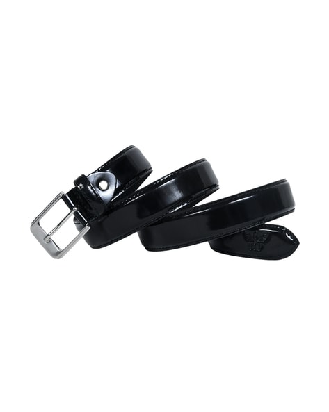 Mens patent outlet leather belt