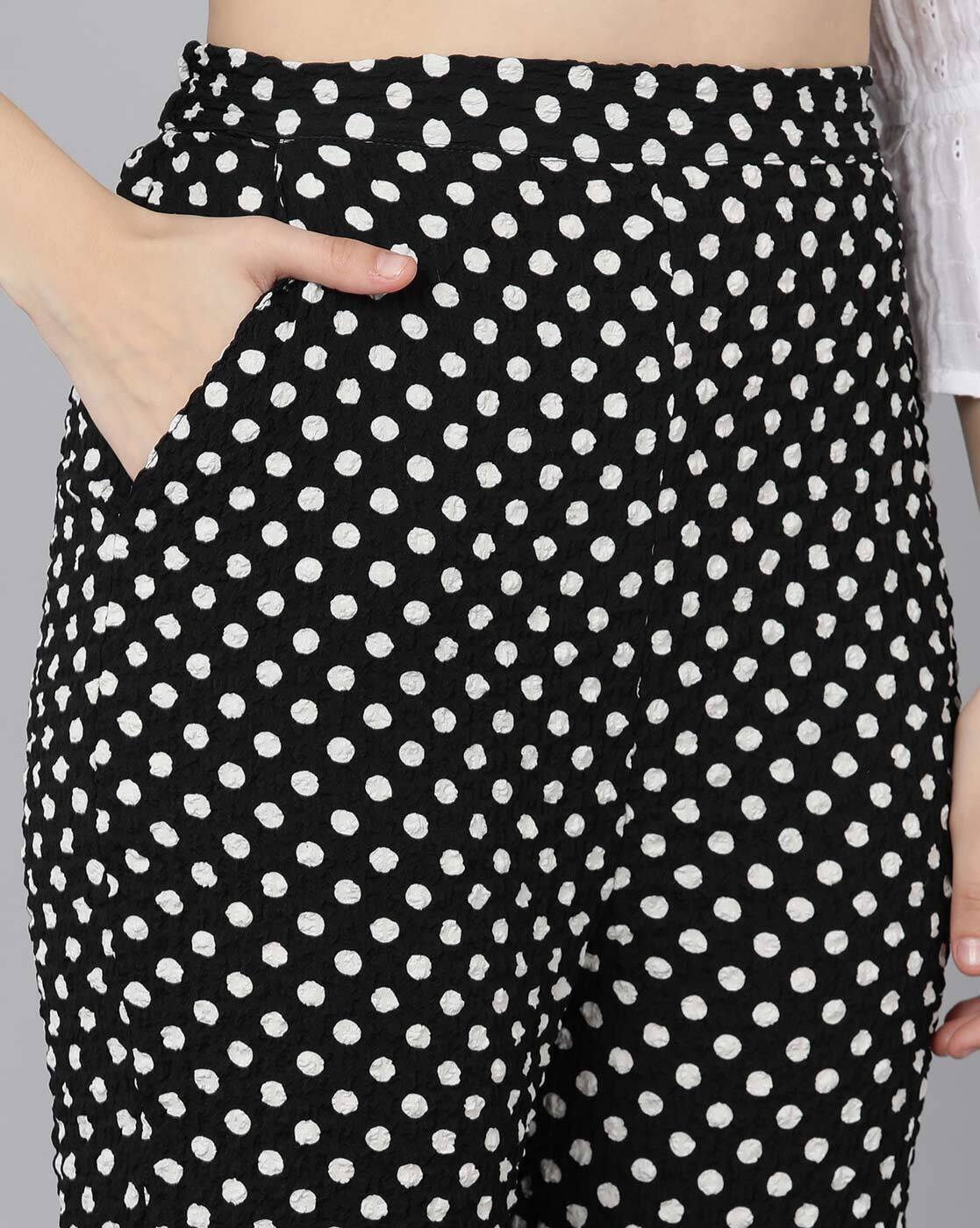 Daily Ritual Polka Dots Black Jeans Size M - 52% off