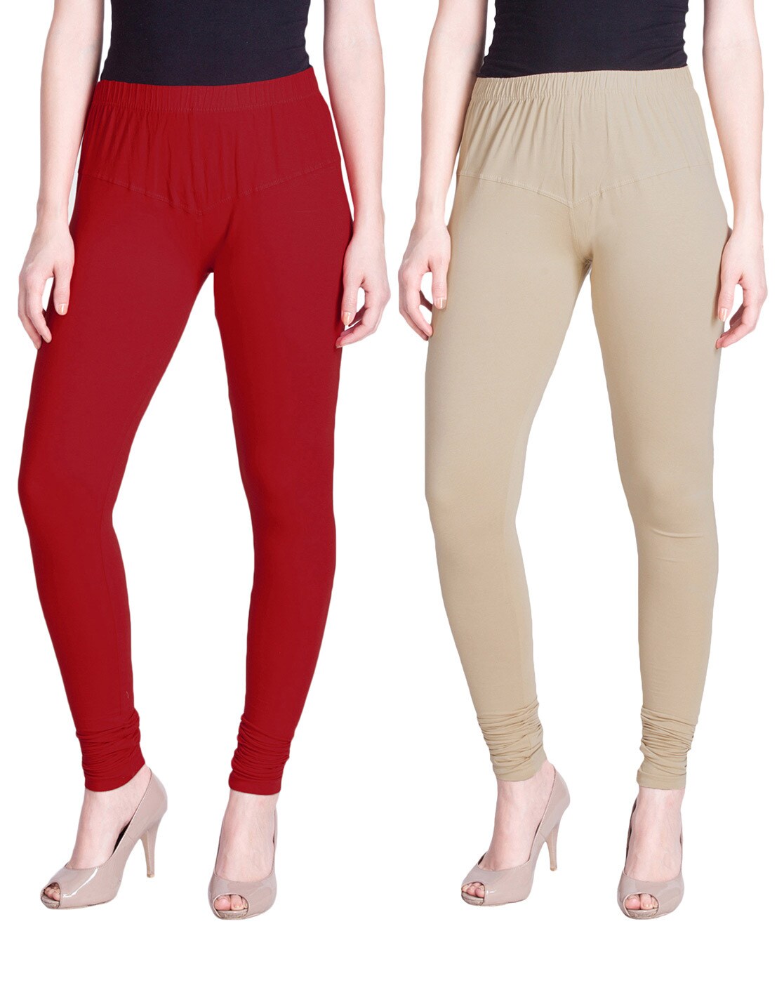 Buy Lux Lyra SILK Pack Of 2 Churidar Leggings - Leggings for Women 1218526  | Myntra