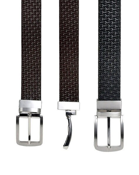Braided Leather Belt with Buckle Closure