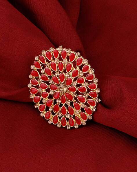 Gold Ruby Diamond Red Color Stone Ring at Rs 27000 in New Delhi | ID:  22508559373