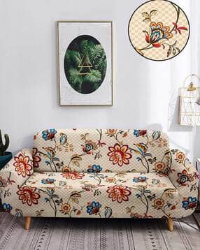 cortina eyelet curtain Floral Print 4-Seater Slip Cover-picture-14