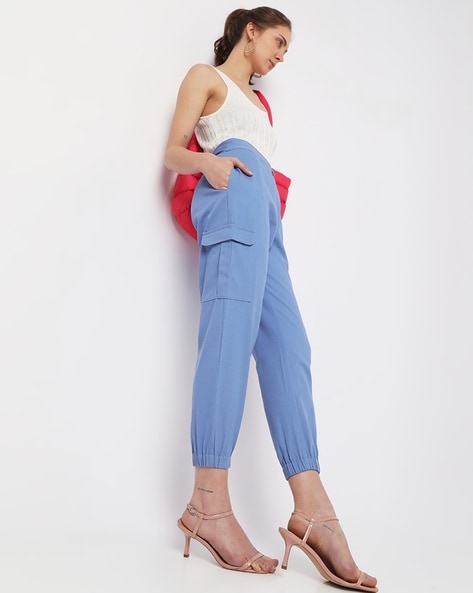 Women High-Rise Baggy Fit Trousers