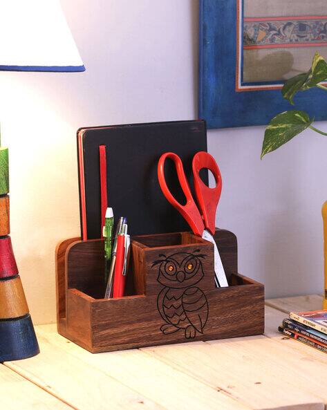 Buy Brown Stationery Organisers for Home Kitchen by VAREESHA