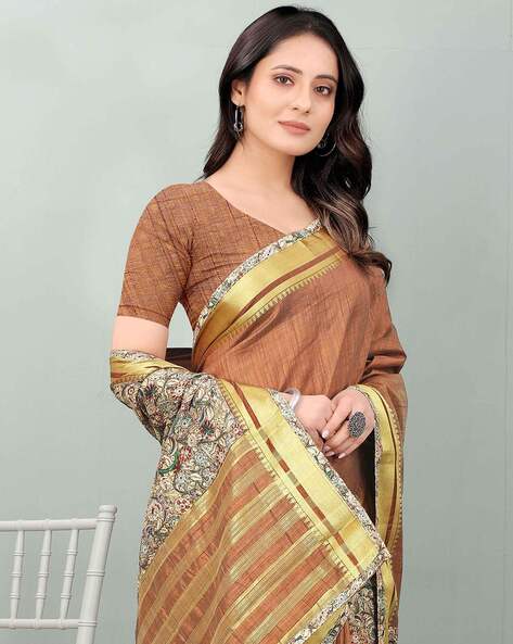 Buy Greciilooks Jacquard Cotton Women's Sarees (GL-S2041_Light-Grey) at  Amazon.in