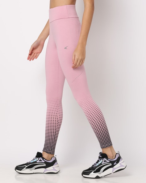 pink printed ankle length legging