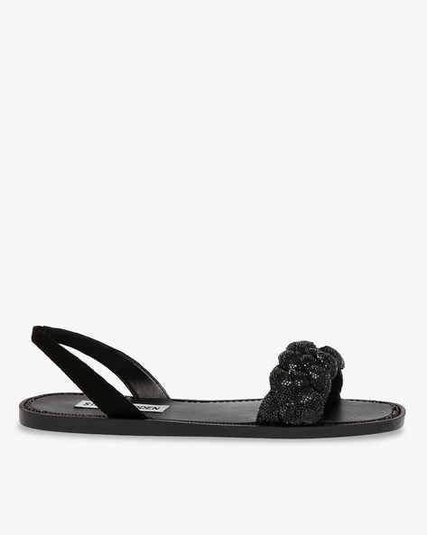 Buy Black Crystal Flat Sandals for Women by STEVE MADDEN Online | Ajio.com