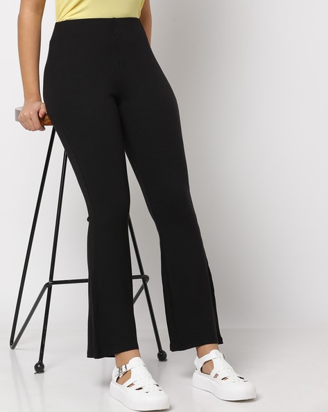 Ribbed Flat-Front Trousers