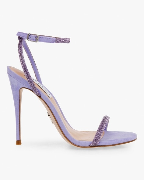 Charming Lavender Evening Party Rhinestone Womens Sandals 2023 Ankle Strap  15 cm Stiletto Heels Open / Peep Toe Sandals High Heels