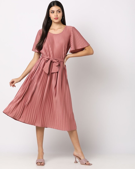 AASK Accordion Pleated V-Neck Fit & Flare Midi Dress - Price History