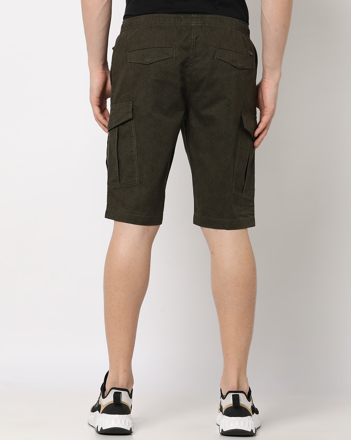 Buy Basics Olive Solid Shorts For Men Online At Tata CLiQ