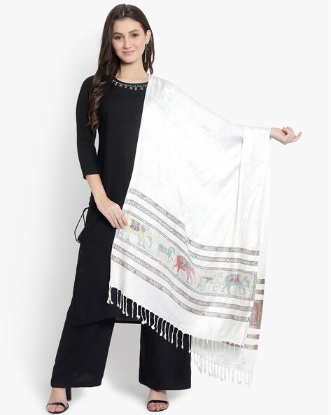 Printed Stole with Fringes Price in India