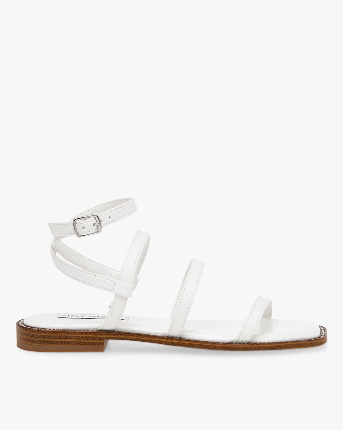 HADYN White Leather Sandal  Womens Designer Sandals  Steve Madden