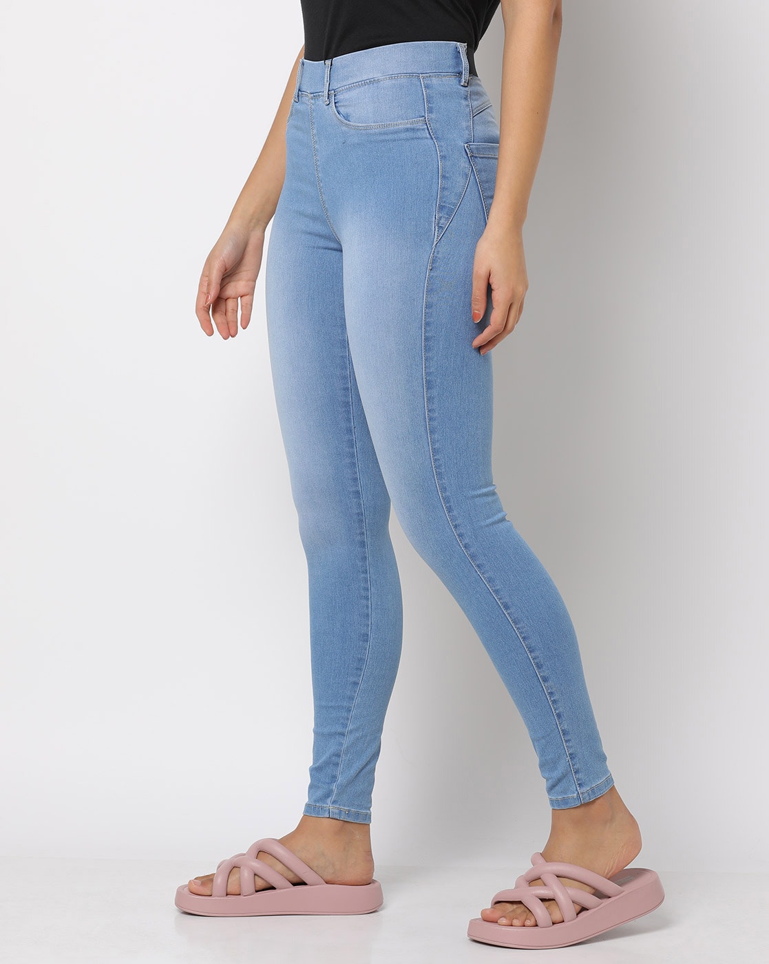 Buy online Blue Cotton Jeggings from Jeans & jeggings for Women by W for  ₹830 at 56% off