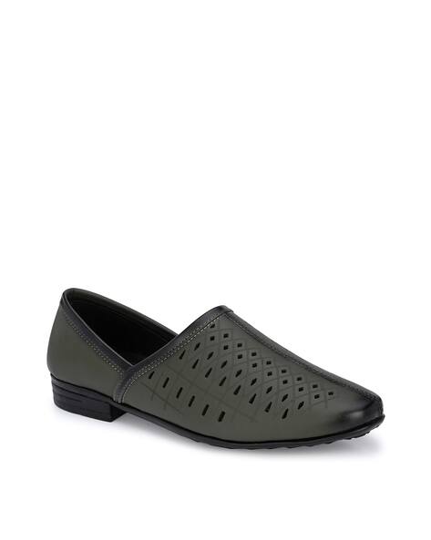 JOHN KARSUN Perforated Slip-On Shoes