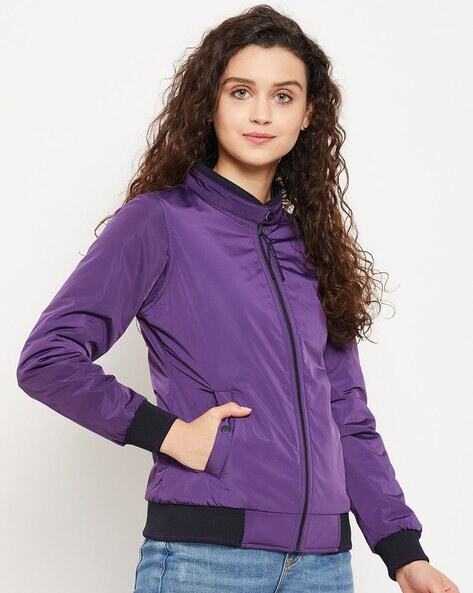 Purple bomber hot sale jacket womens