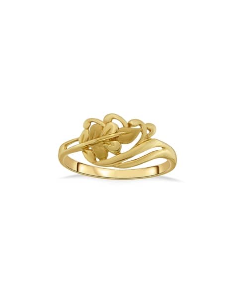 Yellow Gold Leaf Design Ring